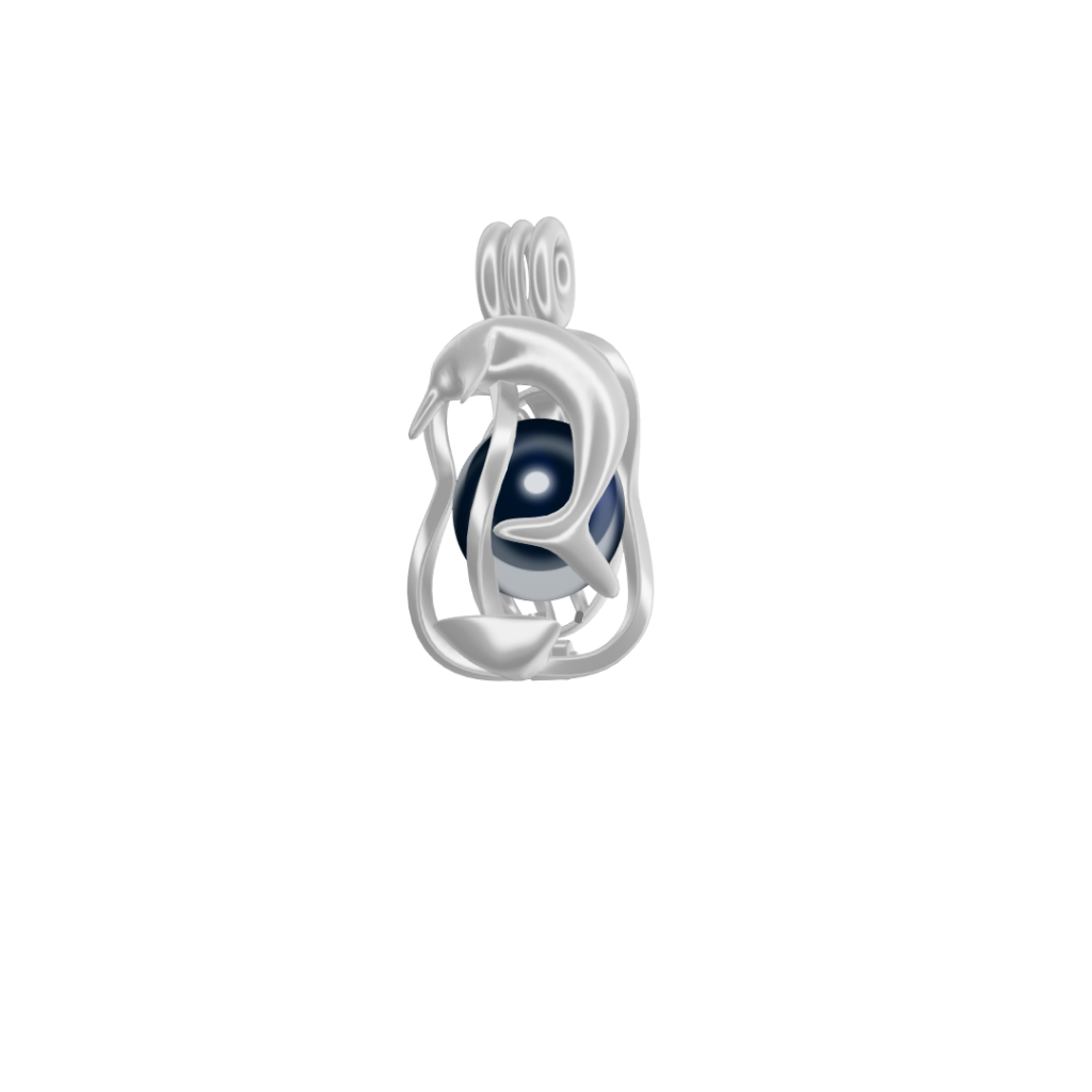 Dolphin w/Clam Shell Cage Pendant