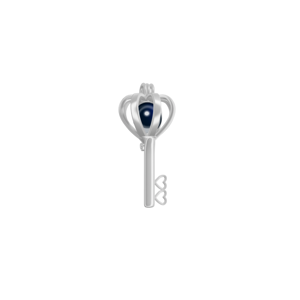 Key w/Hearts Cage Pendant