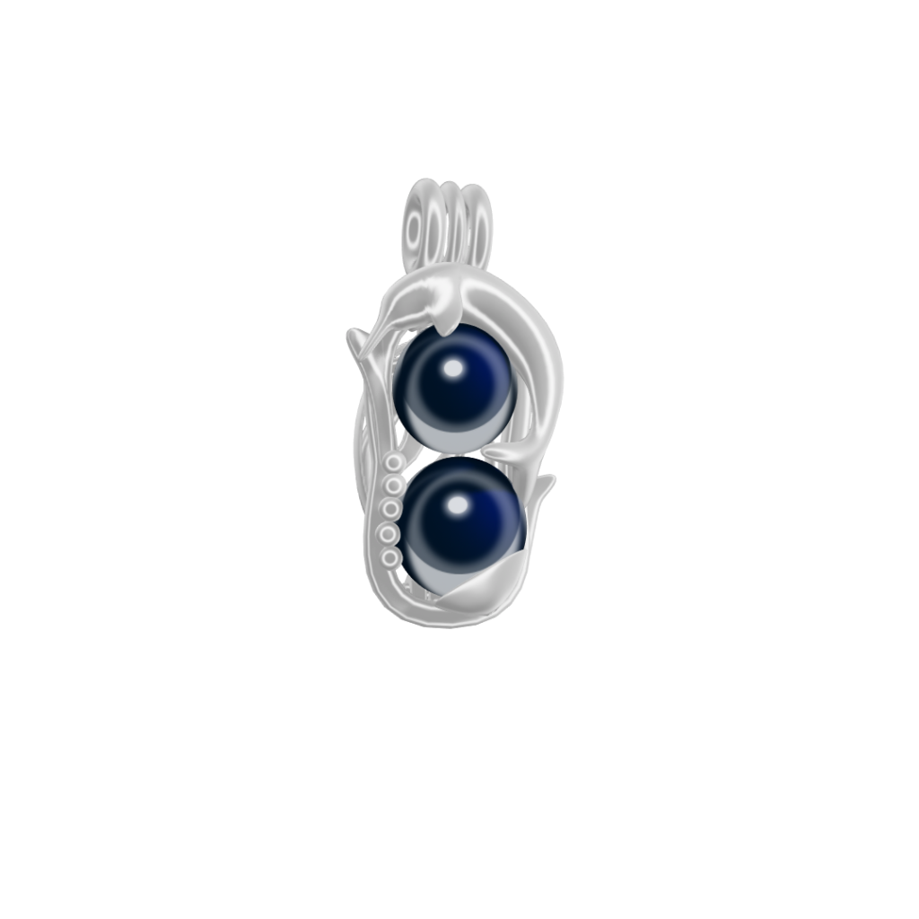 Dolphin 2 Pearl Cage Pendant