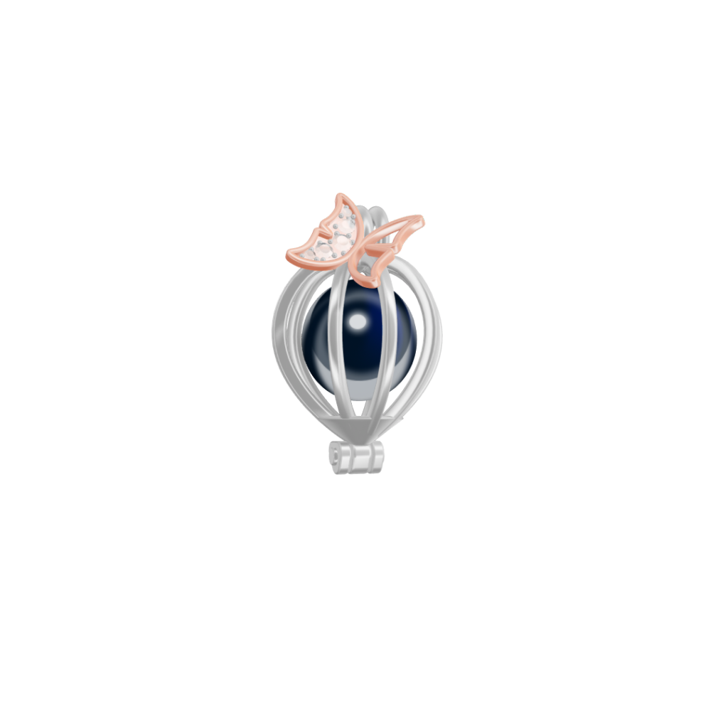 CZ Butterfly Fashion Cage Pendant